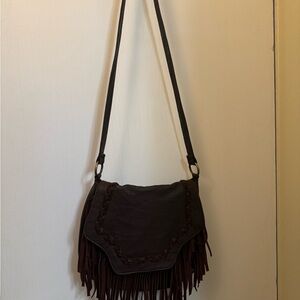 Roxy Brown Fringe Shoulder Bag